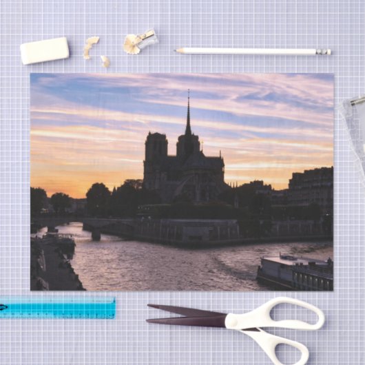 Sunset on Notre Dame de Paris - Parijs, Frankrijk Tissuepapier (Craft)