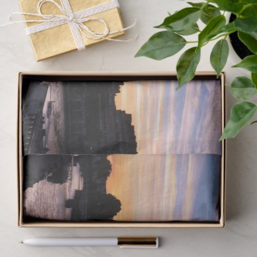 Sunset on Notre Dame de Paris - Parijs, Frankrijk Tissuepapier (Geschenk)