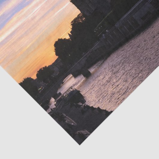 Sunset on Notre Dame de Paris - Parijs, Frankrijk Tissuepapier (Detail)