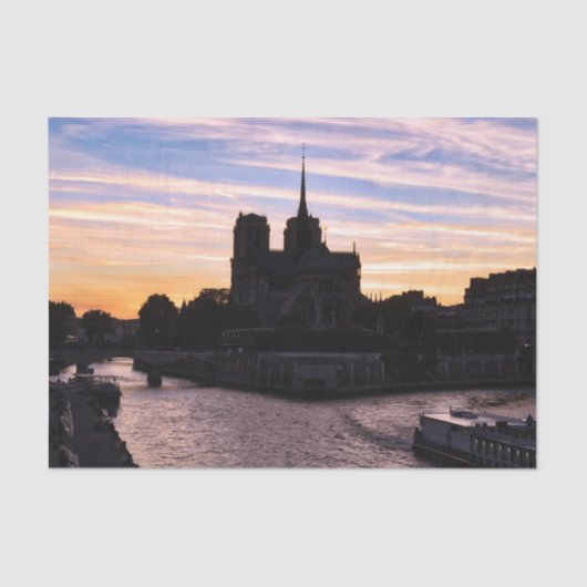 Sunset on Notre Dame de Paris - Parijs, Frankrijk Tissuepapier (Voorkant)