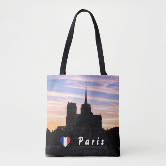 Sunset on Notre Dame de Paris - Parijs, Frankrijk Tote Bag (Voorkant)