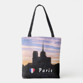 Sunset on Notre Dame de Paris - Parijs, Frankrijk Tote Bag (Achterkant)