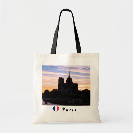 Sunset on Notre Dame de Paris - Parijs, Frankrijk Tote Bag (Voorkant)
