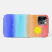 Sunset on oceaanwaterverf Abstracte kunst Ombre Case-Mate iPhone Case (Achterkant (horizontaal))