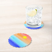 Sunset on oceaanwaterverf Abstracte kunst Ombre Kartonnen Onderzetters (Insitu)