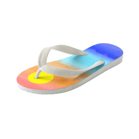 Sunset on oceaanwaterverf Abstracte kunst Ombre Kinder Teenslippers (Schuin)