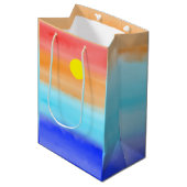 Sunset on oceaanwaterverf Abstracte kunst Ombre Medium Cadeauzakje (Voorkant Gekanteld)