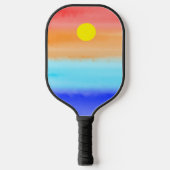 Sunset on oceaanwaterverf Abstracte kunst Ombre Pickleball Paddle (Voorkant)