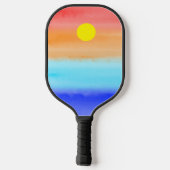 Sunset on oceaanwaterverf Abstracte kunst Ombre Pickleball Paddle (Achterkant)