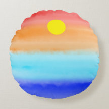Sunset on oceaanwaterverf Abstracte kunst Ombre