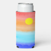 Sunset on oceaanwaterverf Abstracte kunst Ombre Seltzer Blikjeskoeler (Seltzer Voorkant)