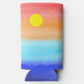 Sunset on oceaanwaterverf Abstracte kunst Ombre Seltzer Blikjeskoeler (Achterkant)