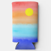 Sunset on oceaanwaterverf Abstracte kunst Ombre Seltzer Blikjeskoeler (Voorkant)