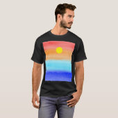 Sunset on oceaanwaterverf Abstracte kunst Ombre T-shirt (Voorkant volledig)