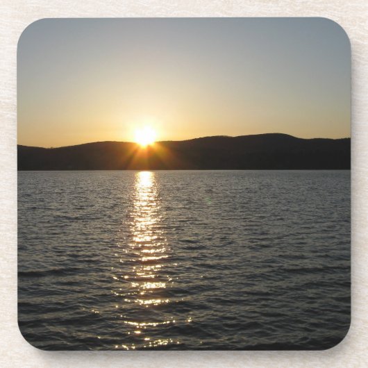 Sunset on Onota Lake: Horizontaal Onderzetter (Voorkant)