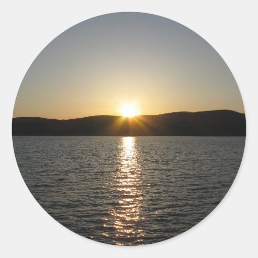Sunset on Onota Lake: Verticaal Ronde Sticker (Voorkant)
