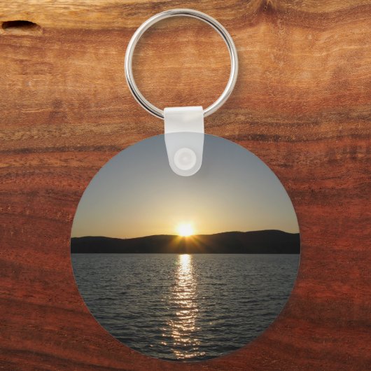 Sunset on Onota Lake: Verticaal Sleutelhanger (Voorkant)