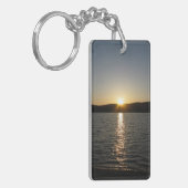 Sunset on Onota Lake: Verticaal Sleutelhanger (Voorkant Links)