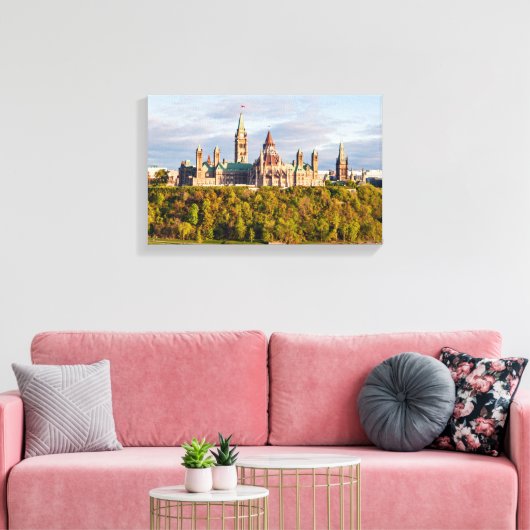 Sunset on Parliament Hill - Ottawa Canvas Afdruk (Insitu (Woonkamer))