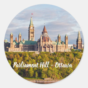 Sunset on Parliament Hill - Ottawa Ronde Sticker