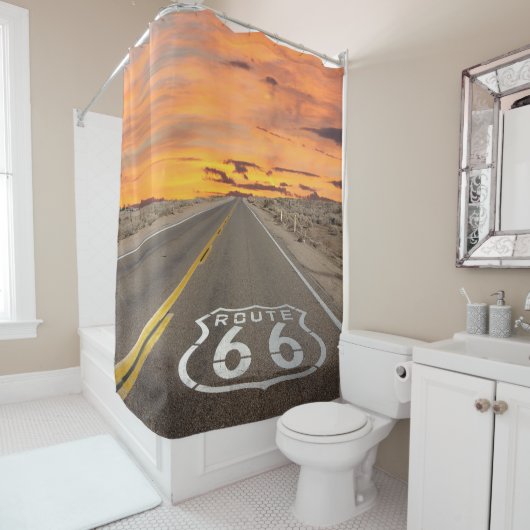 Sunset on Route 66 Shower Curtain Douchegordijn (In situ)