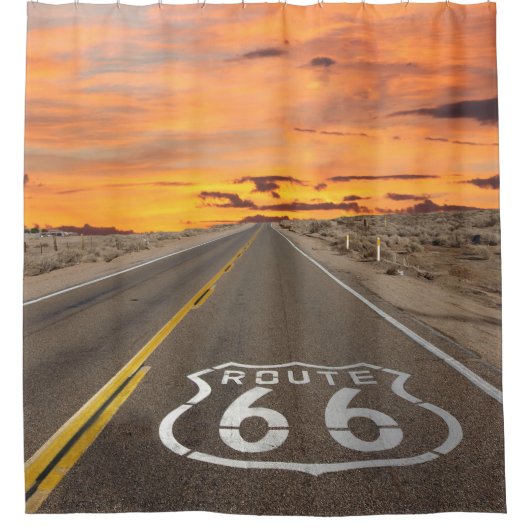 Sunset on Route 66 Shower Curtain Douchegordijn (Voorkant)