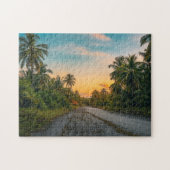 Sunset on Sandy Beach Path Legpuzzel (Horizontaal)