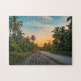 Sunset on Sandy Beach Path Legpuzzel