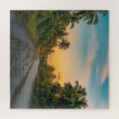Sunset on Sandy Beach Path Legpuzzel (Horizontaal)