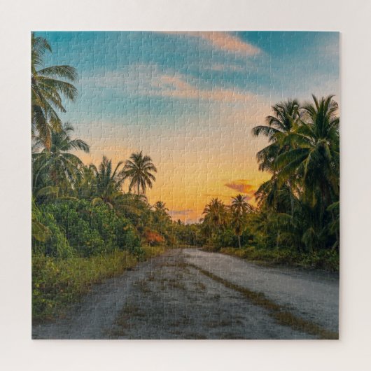 Sunset on Sandy Beach Path Legpuzzel (Verticaal)