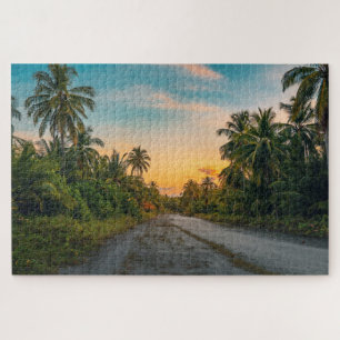 Sunset on Sandy Beach Path Legpuzzel