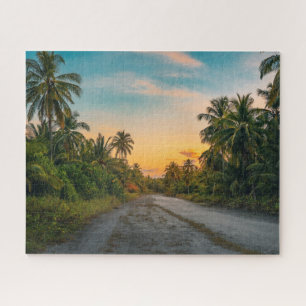 Sunset on Sandy Beach Path Legpuzzel