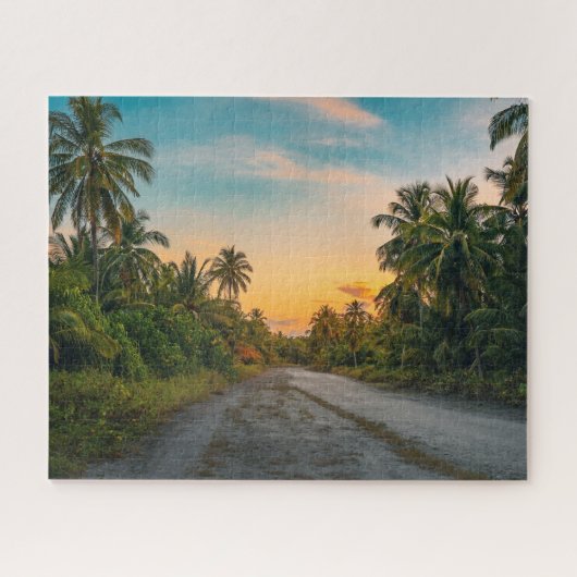 Sunset on Sandy Beach Path Legpuzzel (Horizontaal)