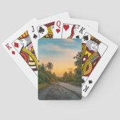 Sunset on Sandy Beach Path Pokerkaarten (Achterkant)