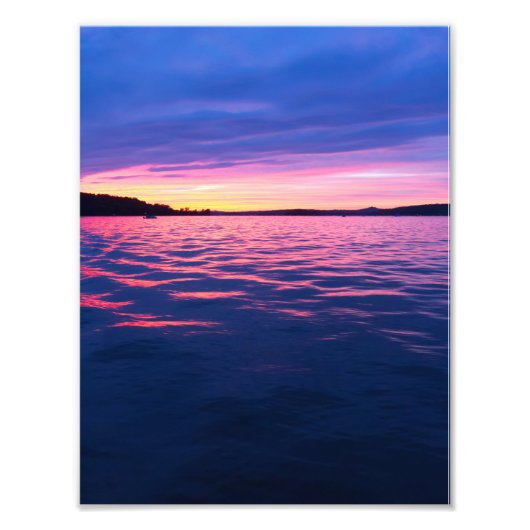Sunset on Seneca Lake, Ohio Foto Afdruk (Voorkant)