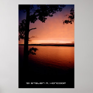 Sunset on shore poster