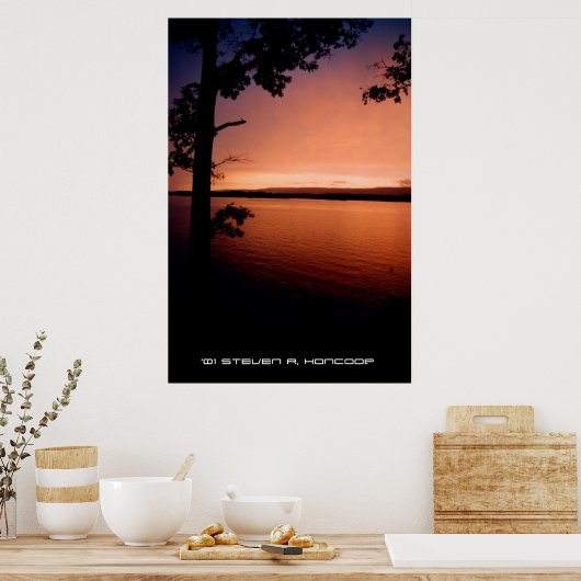 Sunset on shore poster (Keuken)