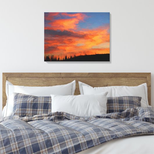 Sunset on Swan Lake Canvas Afdruk (Insitu (Slaapkamer))