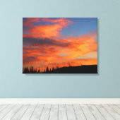 Sunset on Swan Lake Canvas Afdruk (Insitu (Houten vloer))