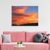 Sunset on Swan Lake Canvas Afdruk (Insitu (Woonkamer))