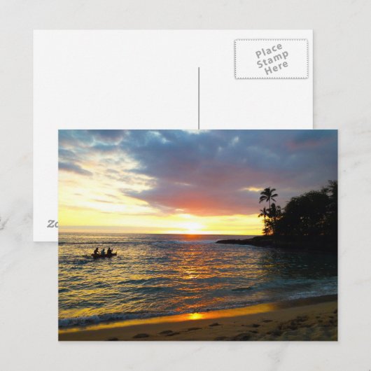 Sunset on the Beach Briefkaart (Voorkant / Achterkant)