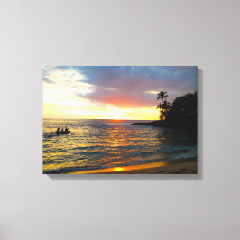 Sunset on the Beach Canvas Afdruk
