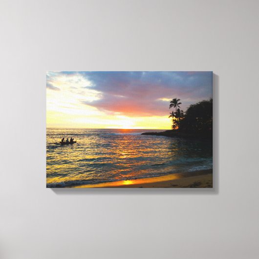 Sunset on the Beach Canvas Afdruk (Voorkant)