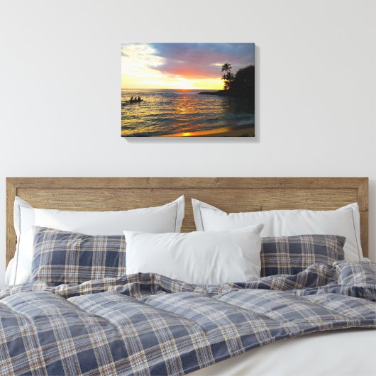 Sunset on the Beach Canvas Afdruk (Insitu (Slaapkamer))