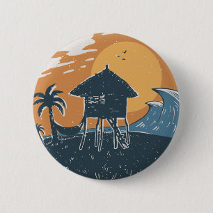 Sunset on the Beach Ronde Button 5,7 Cm