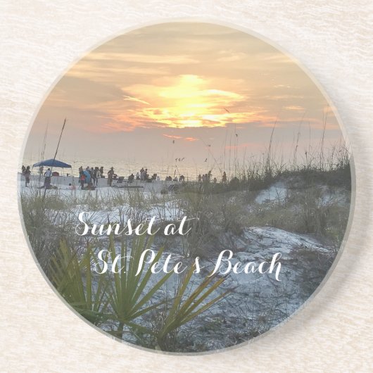 Sunset on the Beach St. Pete Florida Zandsteen Onderzetter (Voorkant)