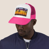 Sunset on the Beach Trucker Hat Pet (In situ)