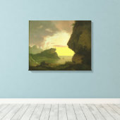 Sunset on the Coast near Napels, c.1785-90 Canvas Afdruk (Insitu (Houten vloer))