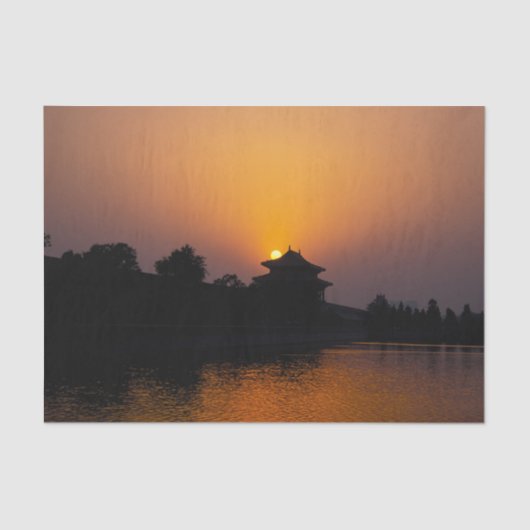 Sunset on the Forbidden city - Beijing, China Tissuepapier (Voorkant)