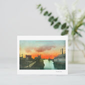 Sunset on the Harbour ViewStockton, CA Briefkaart (Staand voorkant)